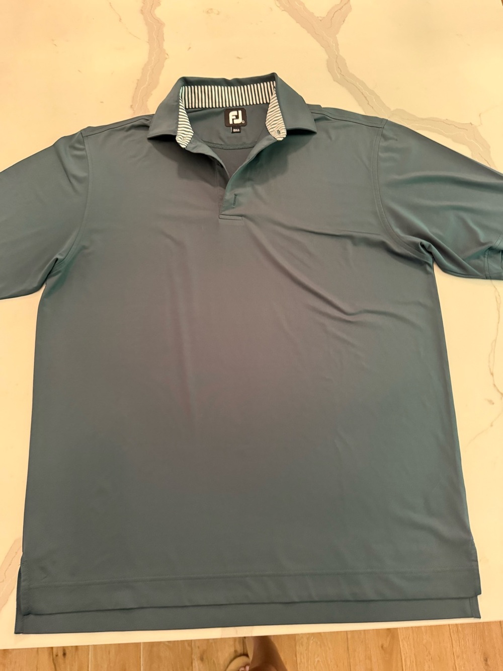 FootJoy Men's Hunter green Performance Polo with Striped Collar Trim